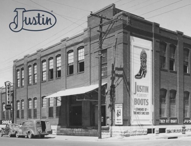 Justin Boot Factory and Logo